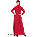 Double layered embroidery abaya- Black-Red Double layered embroidery abaya- Black-Red